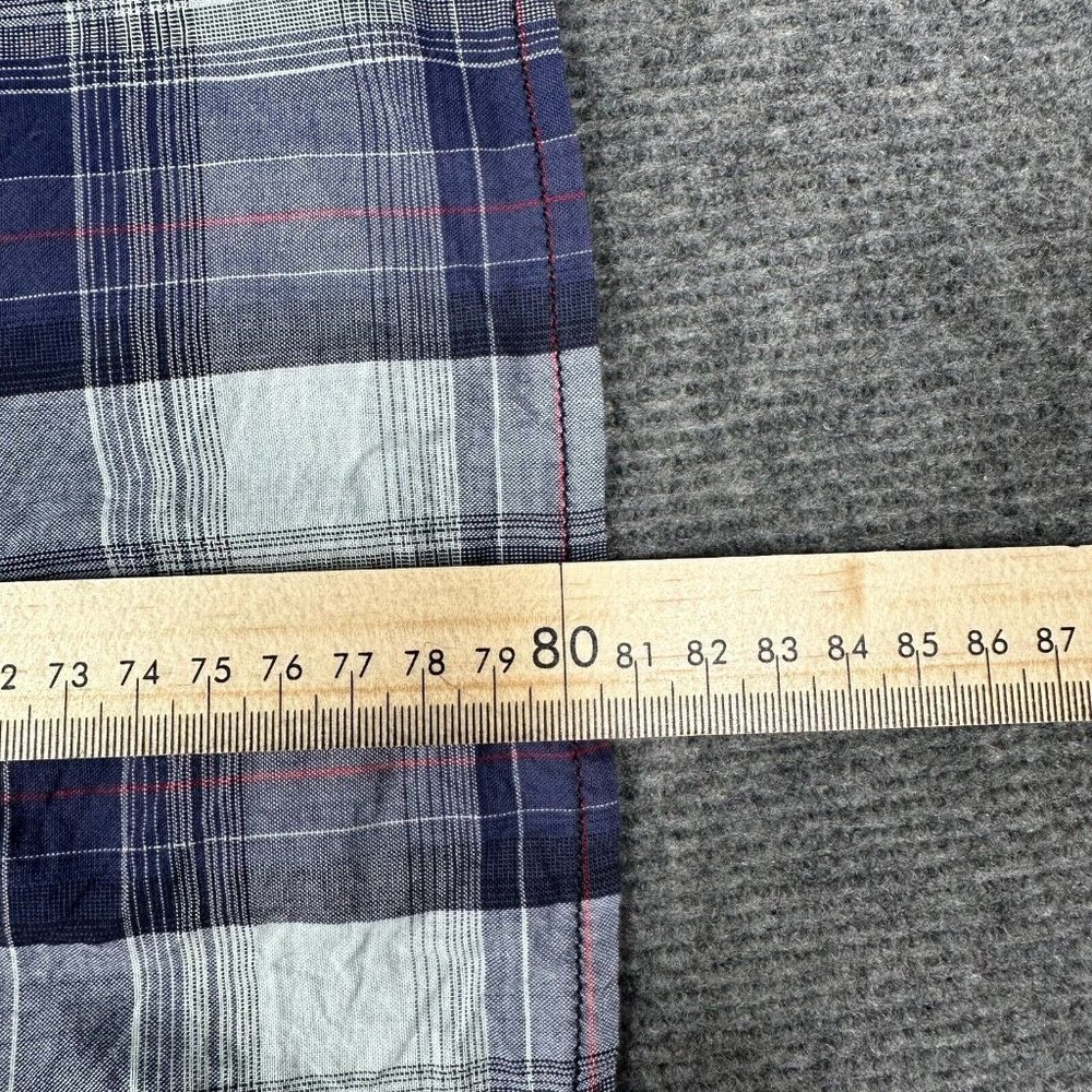 Levi Strauss Levi's Men's Casual Button Up Shirt Short Sleeve Plaid Blue Size XL - Picture 8 of 8